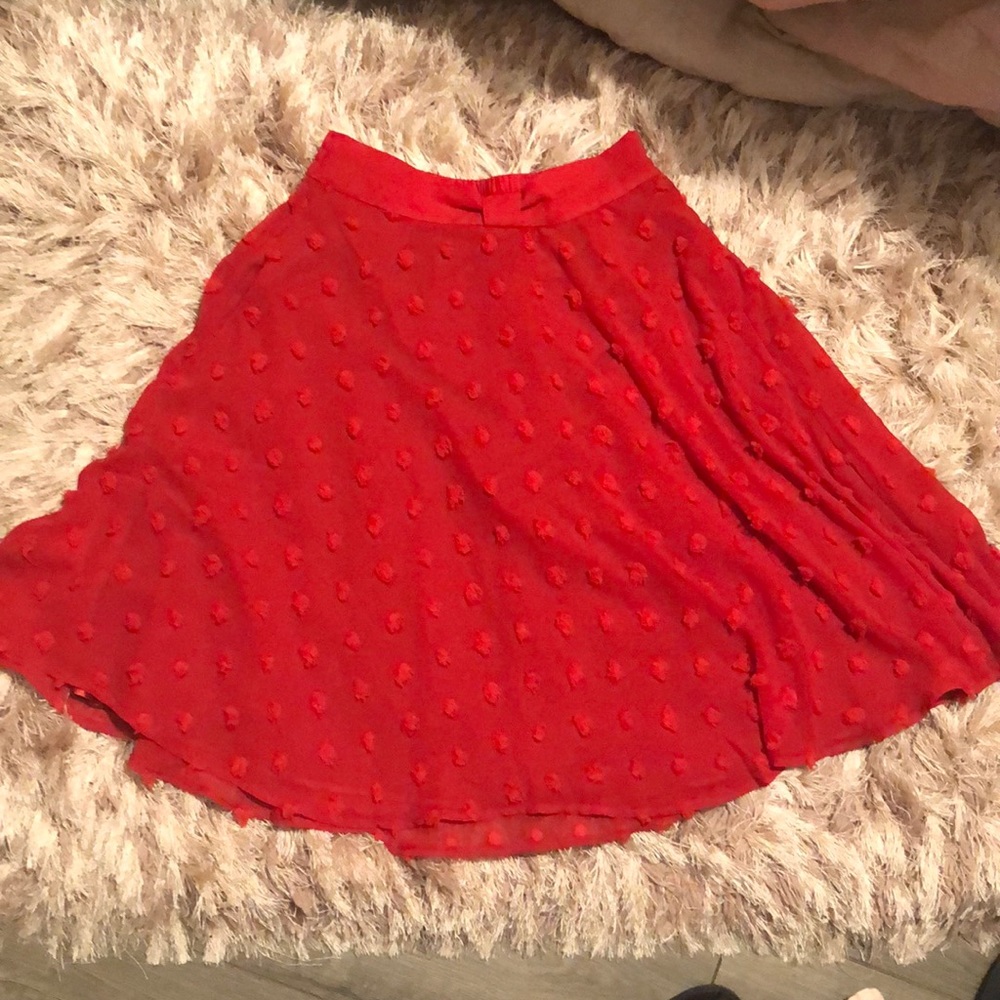 ModCloth label red elastic waist skirt
